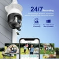 thumbnail image 4 of Light Bulb Security Camera Outdoor Waterproof 2K, 2.4GHz Wireless WiFi Light Socket Security Camera, 5MP Smart Cam with Color Night Vision Human Motion Detection IP65 Works with Alexa Google 2Pack, 4 of 10