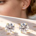 thumbnail image 3 of Limerencia Moissanite Stud Earrings,3 Pairs Titanium Stud Earrings Earrings for Men,Screw Back Earrings for Women,Wedding Earrings, 3 of 6