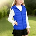 thumbnail image 5 of Girls Quilted Puffer Vest Jacket Full Zip Up Sleeveless Hooded Coat Casual Solid Color Winter Warm Outerwear with Pocket 3-14 Years, 5 of 5