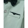 thumbnail image 5 of CARETOO Baby Boy Clothes Suits Romper Suspender Pants Beret Hat Bow Tie 3-18M Gentleman Outfits 4pcs, 5 of 17