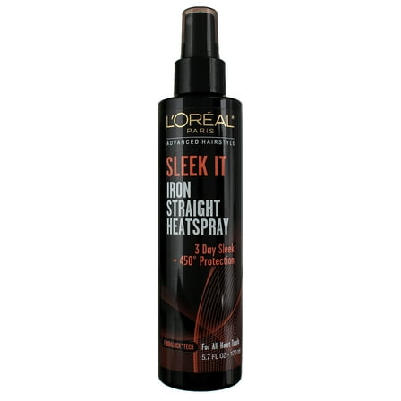 L'Oreal Paris Sleek It Advanced Hairstyle Iron Straight Heatspray Hairspray, 5.7 fl oz