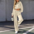 thumbnail image 4 of Admvng Travel Outfits for Women 2 Piece Sets Fall and Winter Casual Long Sleeved Sweater Trousers Two-piece Suit, Size S-2XL, 4 of 6