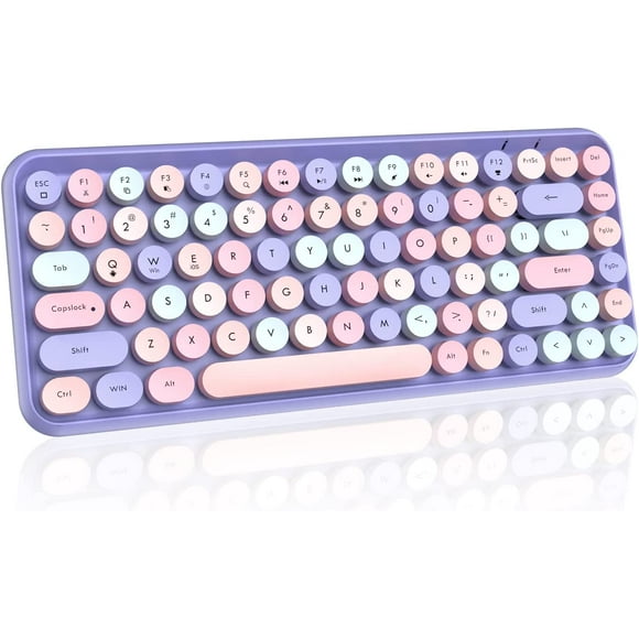 FELiCON Wireless Bluetooth Keyboard Mini Portable 84-Key Keyboard Compatible with Android, Windows, PC, Tablet-Dark,