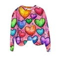 thumbnail image 2 of AGWOLF Long Sleeve Shirts for Women Plus Size Valentines Day Shirts Cute Heart Graphic Sweatshirts Loose Fit Crew Neck Pullover Holiday Tops, 2 of 5