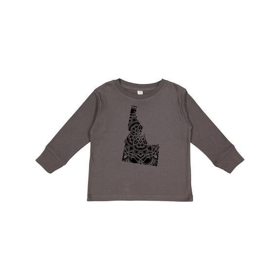 Inktastic Idaho Silhouette Mandala Boys or Girls Long Sleeve Toddler T-Shirt