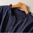 thumbnail image 6 of Uscallm Women's Round Neck Short Sleeve Tie Flowy Dress A Line Midi Casual Vacation Dresses, Navy XL, 6 of 6