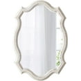 thumbnail image 5 of Sintosin Rustic Scalloped Oval Telescope Mirror 13" x 19", Distressed White Farmhouse Wood Frame Gothic Wall Mirror, 5 of 9