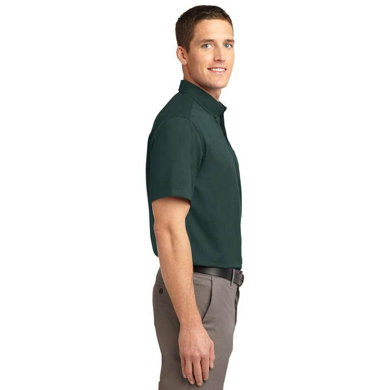 Port Authority Tall Short Sleeve Easy Care Shirt-XLT (Dark Green/ Navy)