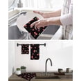 thumbnail image 5 of Cherry Rustic Kitchen Dish Towels for Drying Dishes Set of 3, Spring Summer Tropic Fruit Black Waffle Weave Microfiber Hand Tea Bathroom Towels Quick Dry & Absorbent Towel 12x12, 5 of 7
