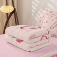 thumbnail image 5 of Catabedysis Pink Loves ABC Print A Zipper Twin Comforter Sets with Fitted Sheet and 2 Pillowcases,Personalized Monogrammed Gifts Zipper Bedding Set For Girls,Pink Reversible,4-Piece, 5 of 7