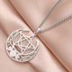 thumbnail image 5 of Collar con amuleto de la diosa de la triple luna con pentagrama para mujeres y hombres, de acero inoxidable, con nudo celta vintage. Nuevo., 5 of 5