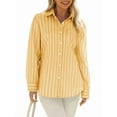 thumbnail image 5 of Vividaire Button Down Shirts for Women Long Sleeve Collared Striped Work Business Casual Office Blouses Tops with Pocket, 5 of 9