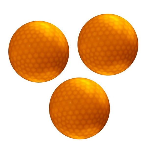Juego de 3 pelotas de golf intermitentes con LED amarillo para deportes de golf nocturnos kusrkot Bola de golf del LED
