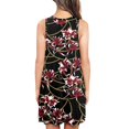 thumbnail image 3 of DondPO Robes Midi pour Femmes Robes d'Été Sans Manches à Col Rond Imprimé Floral avec Poches Robe Décontractée Robes d'Été Robe Rouge TP, 3 of 3