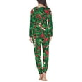 thumbnail image 4 of Renewold 2 Pieces Christmas Pajama Family Matching Set Xmas Bow Pine Cones Long Sleeve Shirts with Lounge Pants Snug-Fit Nightwear Outfits for Women Plus Size XS, 4 of 5