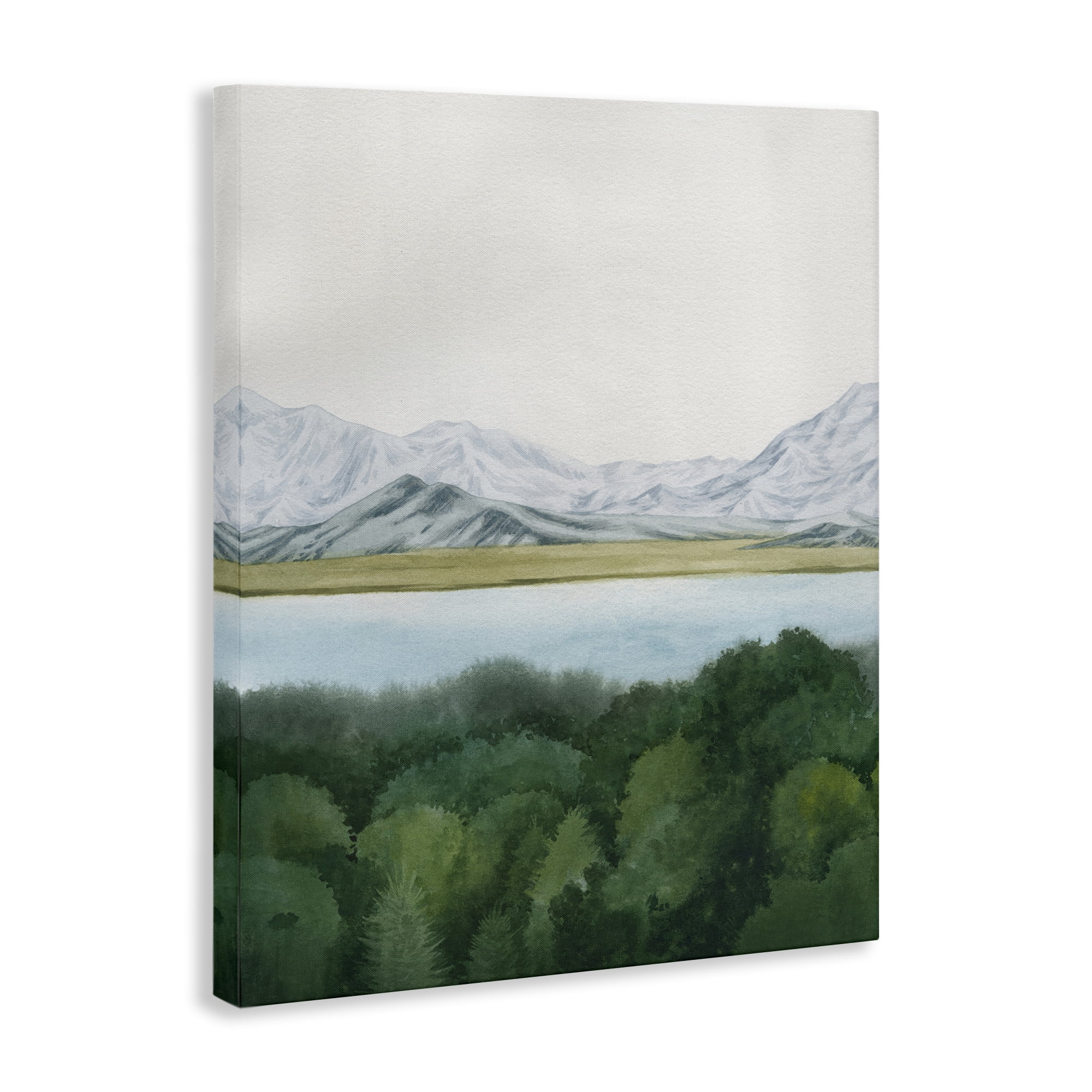 Stupell Industries Mountains Beyond Forest Landscape & Nature Painting Wrapped Canvas Art Print Wall Art, 16 x 20