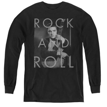 Trevco   Elvis Presley, Rock & Roll Youth Long Sleeve T-Shirt, Black - Extra Large
