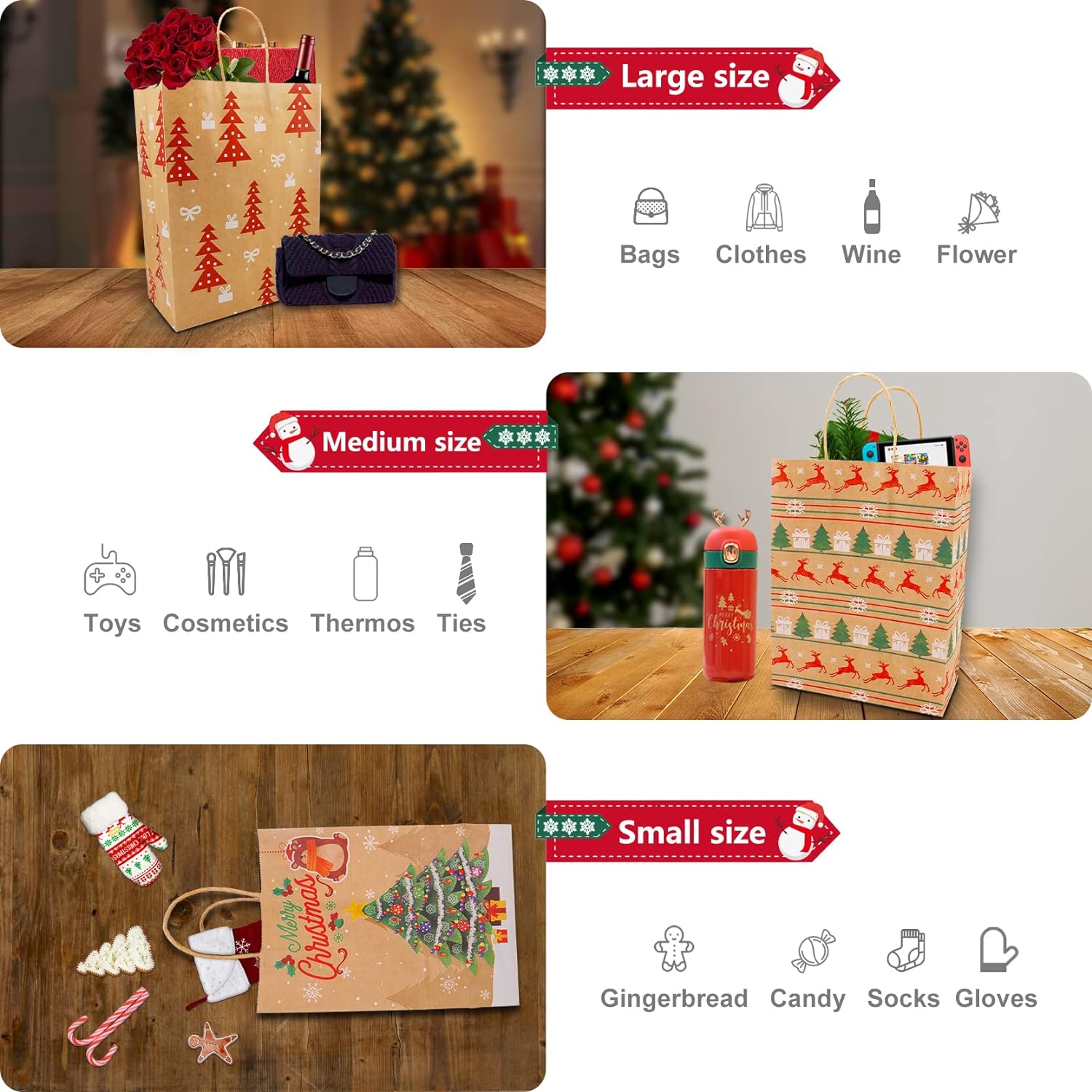 Magotan Christmas Gift Bags - 18 Pack Assorted Sizes photo 3