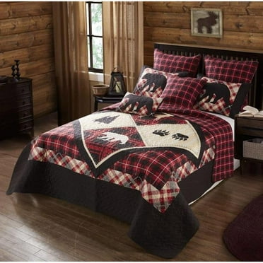 Full / Queen Quilt - Bear Walk Plaid by Donna Sharp - Lodge Quilt with ...