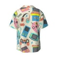 thumbnail image 2 of Fotbe Playing Video Games print Short Sleeve Button Down Shirts for Men Casual Summer Beach Wrinkle Free Shirt-Medium, 2 of 7