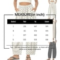 thumbnail image 3 of Women's Boho Polka Dot Trousers Summer Cotton Linen Elastic Waist Barrel Pants Loose Fit Casual Beach Pants Black M, 3 of 6