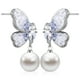 thumbnail image 2 of 1 par de aretes de mariposa Pendientes de perlas de mariposa Pendientes colgantes Pendientes estéticos Pendientes de declaración, 2 of 6