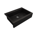 thumbnail image 3 of Bocchi 1551-0120 Nuova Pro 34" Undermount Single Basin Fireclay Kitchen Sink - Black, 3 of 7