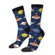 thumbnail image 1 of Balery Planets and Stars Calcetas Largas con Estampado para Hombre y Mujer – Suaves y Transpirables, Talla Única (US 5-11), 1 of 6