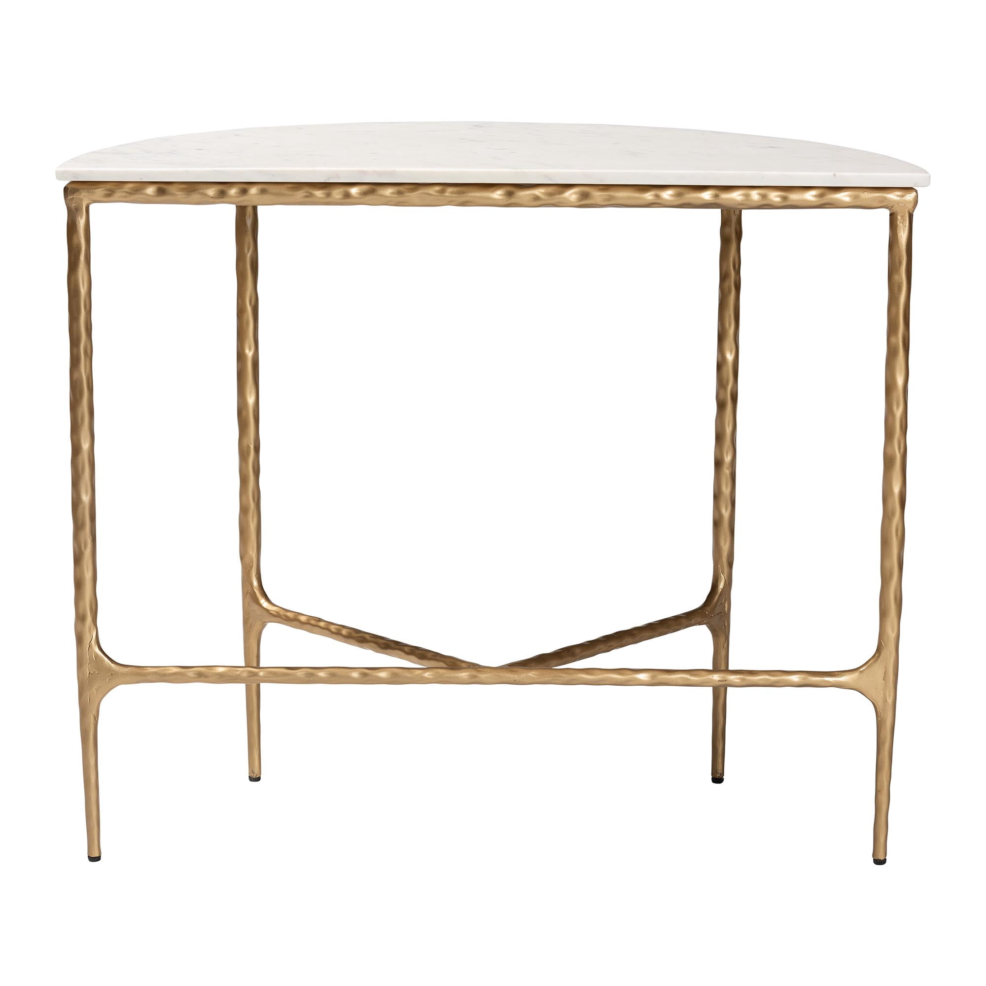 Baxton Studio Akanji Modern Console Table, Marble White