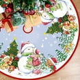 thumbnail image 1 of Horivan 2 Counts Christmas Tree Skirt 35 Inch Round PVC Mat Waterproof Holiday Decor for Living Room Bedroom Xmas Party Festive Carpet Rug with Reindeer Snowflake Print, 1 of 6