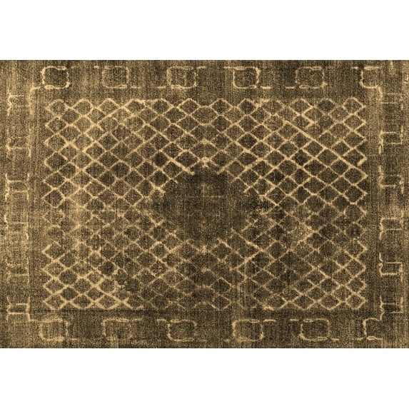 Ahgly Company Indoor Rectangle Abstract Brown Contemporary Area Rugs, 6' x 9'