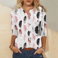 thumbnail image 2 of Ichuanyi Womens Tops, Summer Womens 3/4 Shirts And Blouses, Women's Summer T Shirt Round Neck Flowers Printed Loose Tops Girl Short Sleeve Tees, 2 of 4