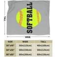 thumbnail image 6 of Blanket Softball Baseball in Grey Throw Blanket Ultra Soft Velvet Blanket Lightweight Bed Blanket Quilt Durable Home Decor Fleece Blanket Sofa Blanket Luxurious Carpet for Men Women Kids, 6 of 6