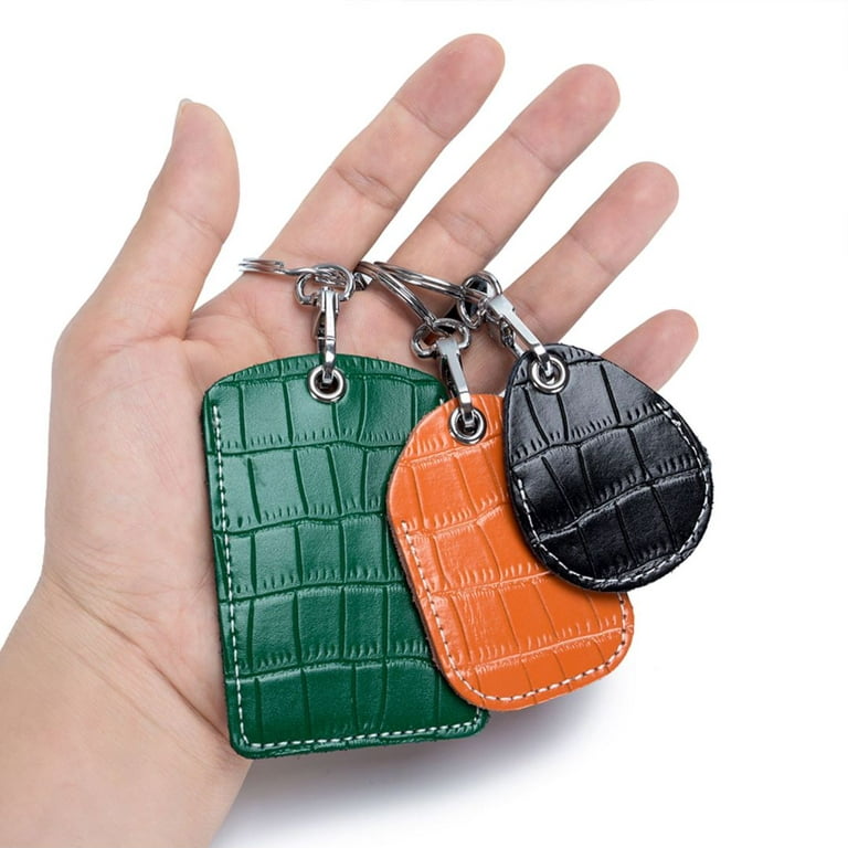 Mffor Key Chain Leather Keychain Key Ring Clip for Men Women with Wristlet, Drop Orange, adult Unisex, Size: 2.1x1.7x0.1 Inches