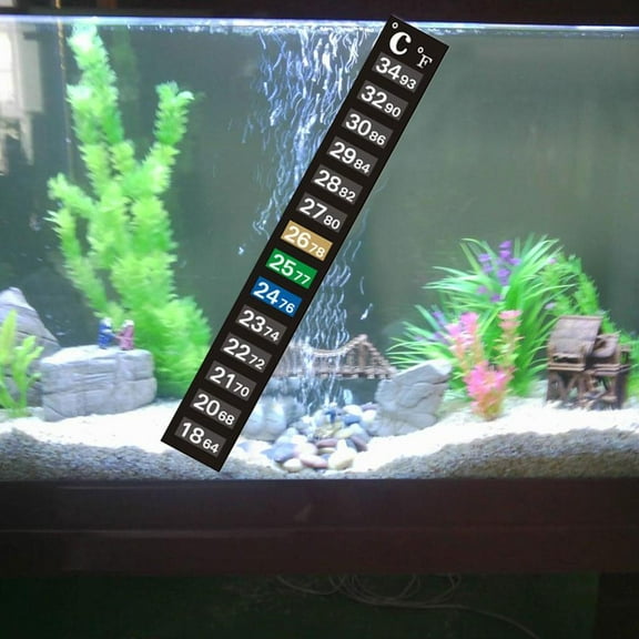 FurNest Flat LCD Thermometer Adhesive Strip for Fish Tanks and Aquariums о; рё
