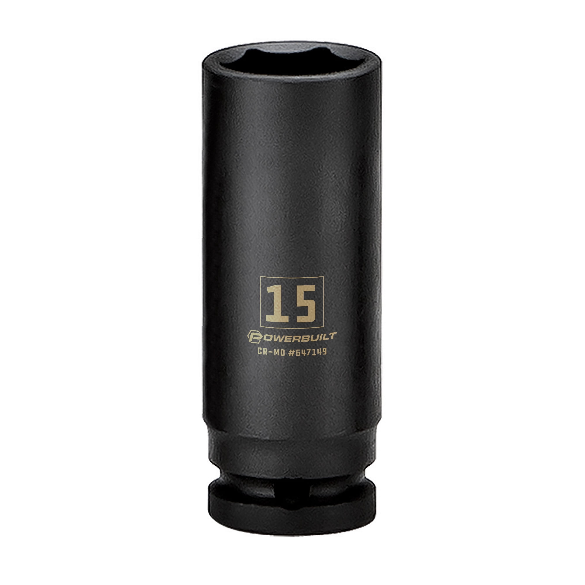 Powerbuilt 3/8 in. Drive x 15 mm 6 Point Deep Well Impact Socket