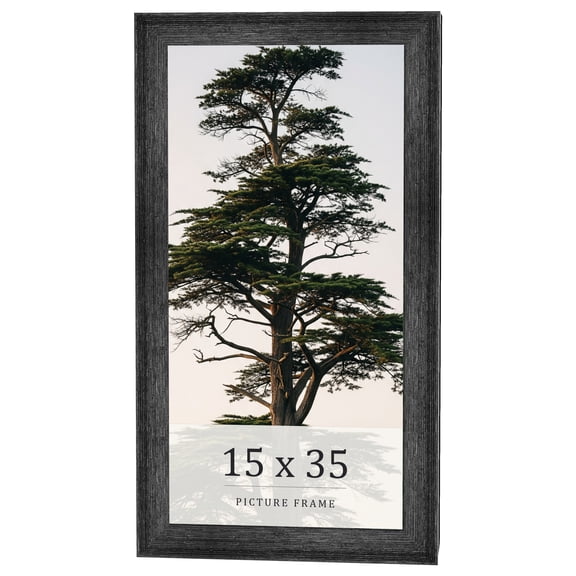 15x35 Frame Black Real Wood Picture Frame Width 1.5 inches | Interior Frame Depth 0.5 inches | Barn