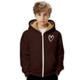 thumbnail image 4 of Coerni Boys Girls Cute Heart Hoodies Zip Up Fleece Lined Sweatshirt Hooded Cozy Preppy Sweater Teen Classic Long Sleeve Clothes, 4 of 7
