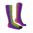 thumbnail image 3 of Picia Women Crew Soft Moisture-wicking Socks Animal Paw Rainbow Pattern Design Cotton Socks, One Size fit All, 3 of 9