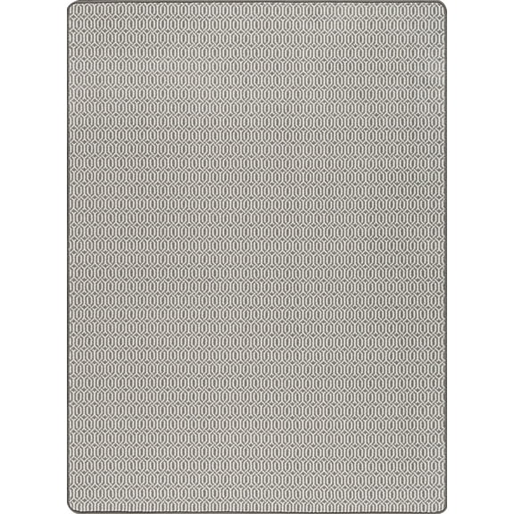 Milliken Gray Solid Lines Rows Area Rug URBANIST PEWTER - Aprx 5' 4" x 7' 8"