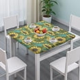 thumbnail image 3 of Blue Sunflower Vine Leaf Pattern Square Fitted Tablecloth with Elastic Edge,Square Table Cover,Washable Elastic Table Cover for Home Kitchen Party Decor 34"x34", 3 of 6