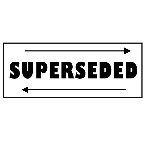 Printtoo Superseded Self Inking Rubber Stamp Pre-Inked Office Stamp- Home Office Business Stationery, 47 x 20 mm Black