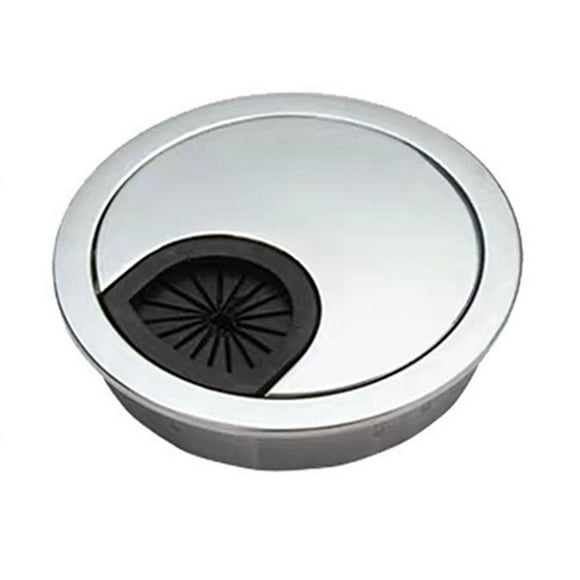 50mm 60mm 80mm Desk Metal Grommet Table Cable Tidy Wire Hole Cover Chrome Brush