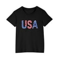 thumbnail image 4 of GERsome Unisex Kids American Flag Short Sleeve T-Shirts 4th of July Cotton Crew Neck Pullover Patriotic Tops, 5-6 Years, 4 of 4