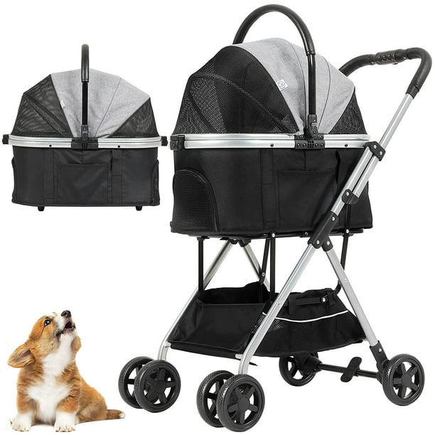 3in1 Pet Stroller for Medium Small Dogs Cats, Dog Stroller with