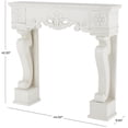 thumbnail image 3 of DecMode 45" x 42" Wooden White Freestanding Scroll Surround Fireplace Mantle with Floral Accents, 3 of 9