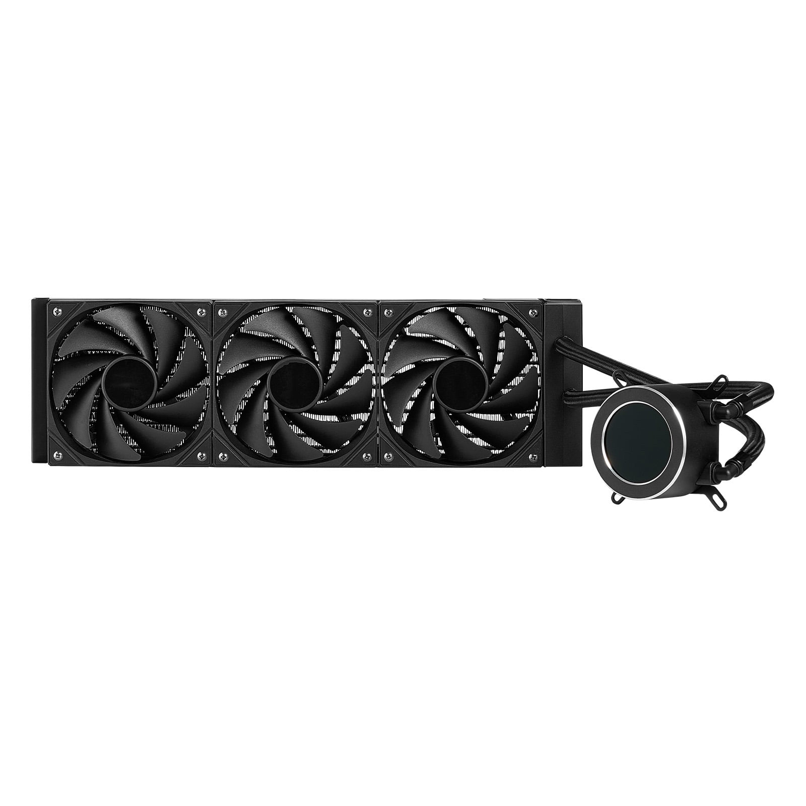 KFFKFF CPU Liquid Cooler, Combined CPU Water Cooler - Set of Three 120mm PWN Fans, Pump & 2.1'' LCD Display, Maximum 2200PRM Black CPU Cooling Fan, Compatible with Intel 115X/1366/2011/1700/1200