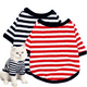 thumbnail image 1 of Camisas para perros Ropa para mascotas Ropa de algodón a rayas, paquete de 2 chalecos para cachorros Conjunto de camiseta para ropa para perros y gatos Vhermosa CPB-DE-LYY2194-1, 1 of 5