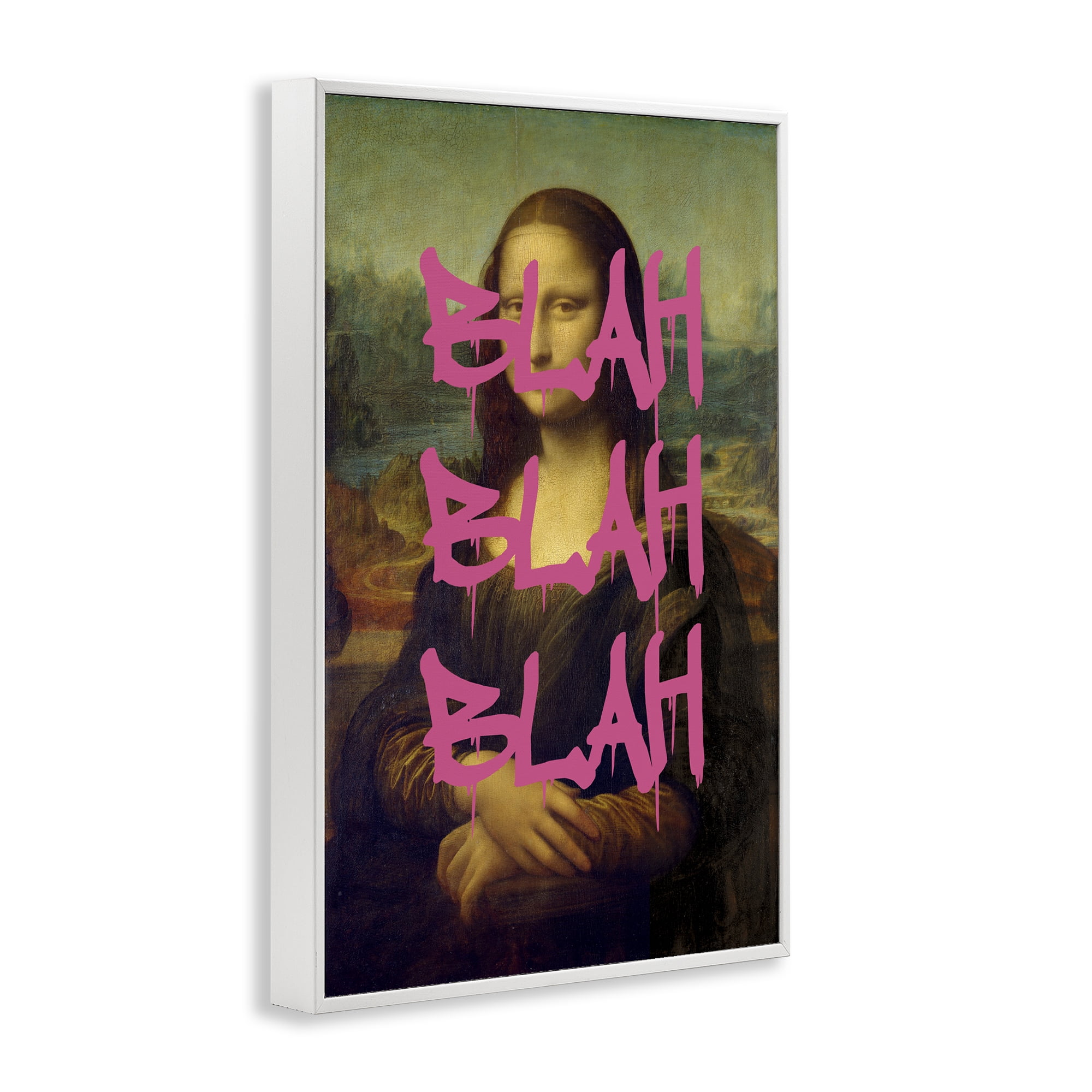 Graffiti Over Mona Lisa White Framed Giclee Art, design by Masters Redux