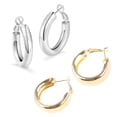 thumbnail image 3 of Thick Gold Hoop Earrings - Lightweight Chunky Gold Hoops for Women Hypoallergenic Big Howllow Tube Earring 30mm, 3 of 13